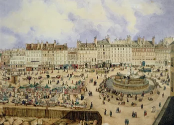 Veduta della Place de la République e della Fontana, 1848